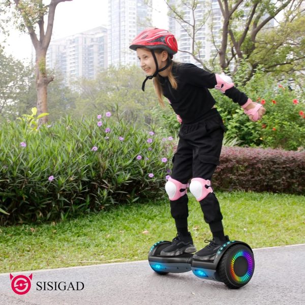 SISIGAD Electric Hoverboard and Kart Combo, Hoverboard with Go Kart Kit, 6.5 inch Wheels with LED Lights for Kids - Image 5