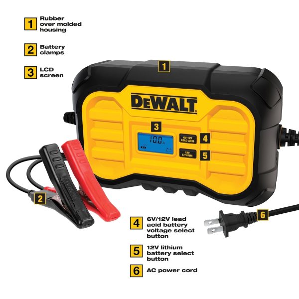 DEWALT DXAEC10 Professional 6-Volt/12-Volt 10-Amp Automatic Battery Charger/Maintainer, DXAEC10 - Image 6