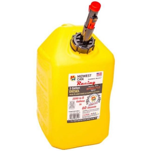 Midwest Can 6010 5 gal Racing Diesel Can, Yellow - Pack of 4