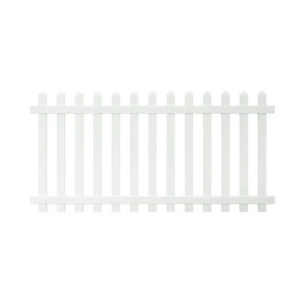 Veranda Glendale 4 ft. H x 8 ft. W White Vinyl Spaced Picket Unassembled Fence Panel with Dog Ear Pickets - Image 4