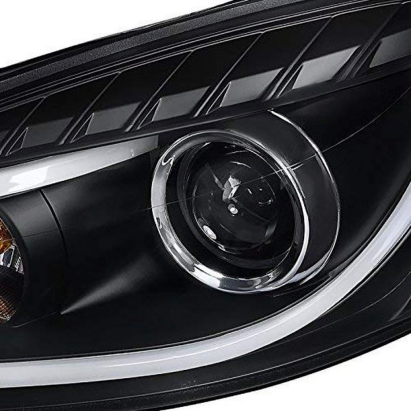 DRL LED Light Bar Strip Projector Headlight Head Lamp Replacement in Black Housing Clear Lens Made For And Compatible With 2006 - 2013 Chevy Chevrolet Impala 06 07 08 09 10 11 12 13 - Image 6