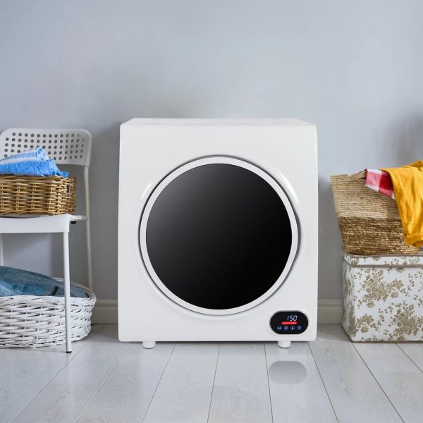 Compact Portable Household Clothes Dryer with LED Display, 2.6CUFT Drum Dryer - White, 110V 4KG Capacity, Energy Efficient Home Appliance - Image 5