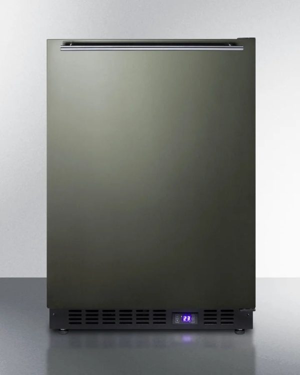 24" Wide Built-In All-Freezer, Black Stainless Steel