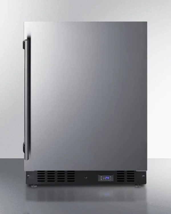 24" Wide Built-In All-Freezer With Icemaker, Black Cabinet