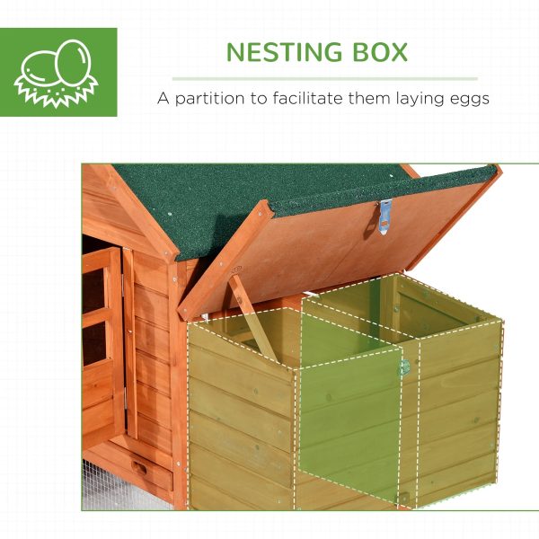 Pawhut Wooden Chicken Coop Nesting Box Poultry Cage Run Outdoor Backyard Large - Image 5