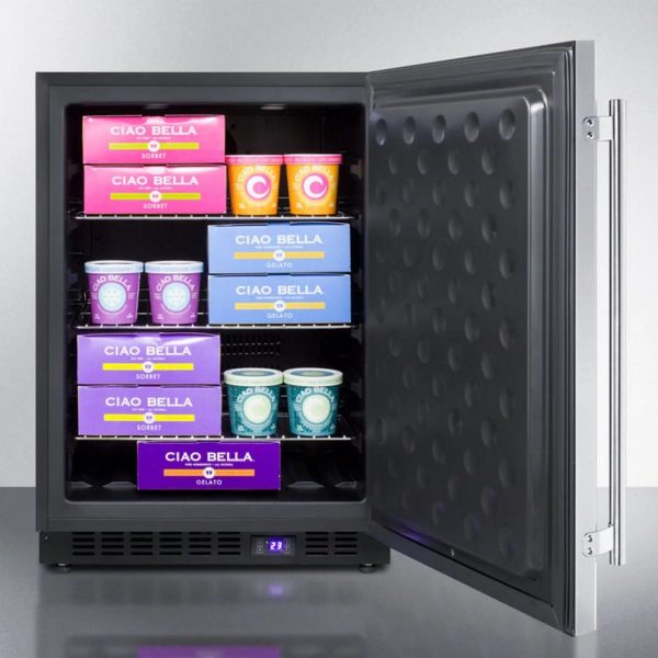 24" Wide Outdoor All-Freezer, Black Cabinet - Image 2