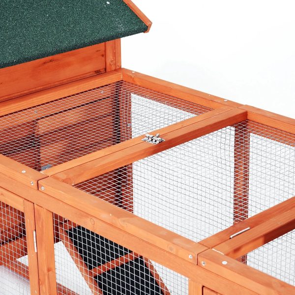 Pawhut Wooden Chicken Coop Nesting Box Poultry Cage Run Outdoor Backyard Large - Image 8