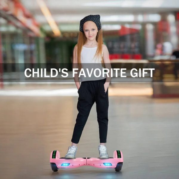 SISIGAD Hoverboard, 10 Mph Max Speed, Hoverboard with Bluetooth and LED lights, 6.5" Self Balancing Electric Hoverboard for Kids Adults Gifts, Pink - Image 8