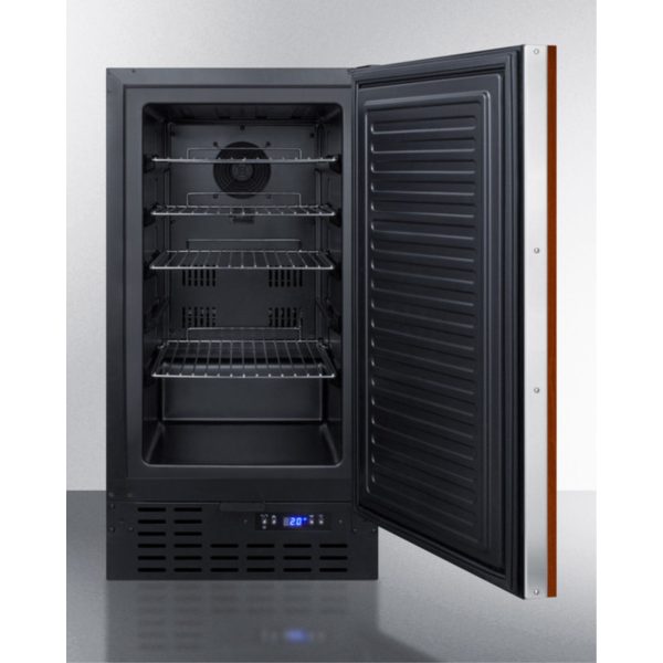 18" wide frost-free freezer in black for built-in or freestanding use, with integrated door frame for overlay panels - Image 3