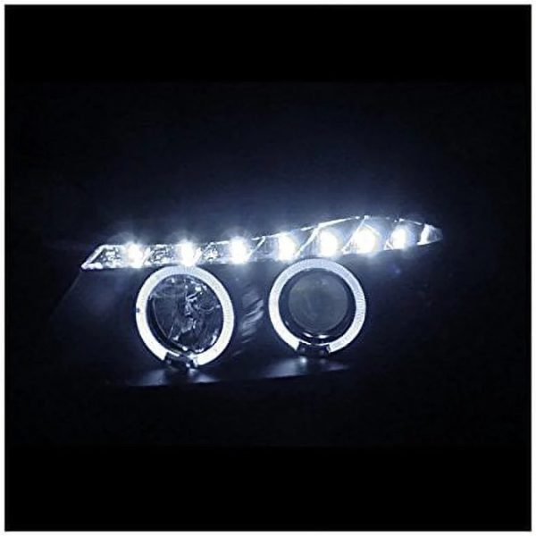 Spec-D Tuning 2LHP-E9005JM-8-TM Bmw E90 3-Series 4Dr Led Dual Halo Black Projector Head Lights - Image 3