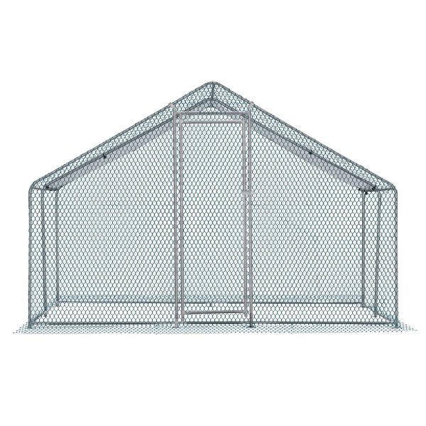 10 x 10 ft Large Metal Chicken Coop, Walk-in Poultry Cage Chicken Hen Run House with Waterproof Cover, Rabbits Cats Dogs Farm Pen for Outdoor Backyard Farm Garden