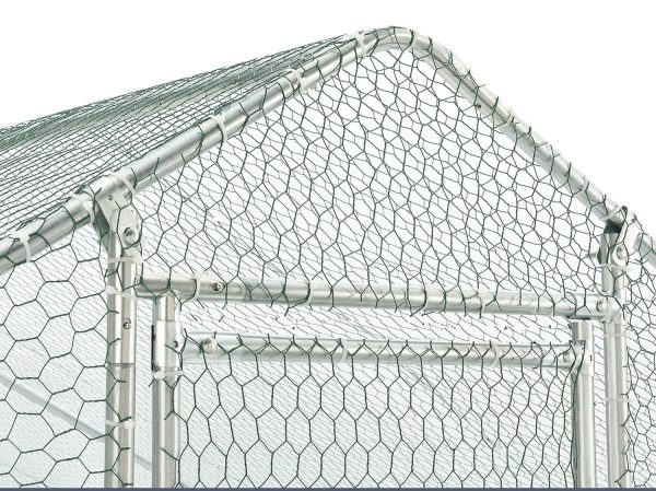 Spacious Large Galvanized Metal Chicken Coop with Waterproof and Anti-Ultraviolet Cover Walk-in Chicken Run and Hen Pen Cage for Rabbits and Ducks Outdoor Wire Poultry Cages (10‘ L x 6. - Image 6