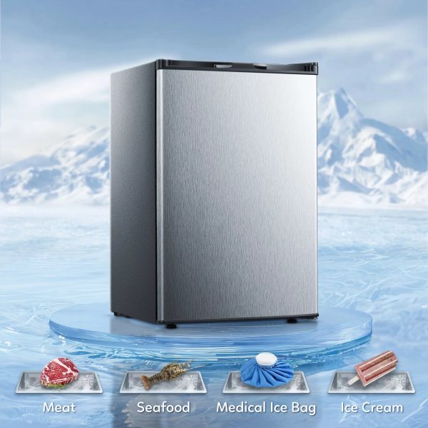 Auseo Mini Freezer Countertop, Energy Saving 3.0 Cu.ft, Single Door Compact Upright Freezer with Reversible Door for Home/Office/Kitchen-Silver - Image 3