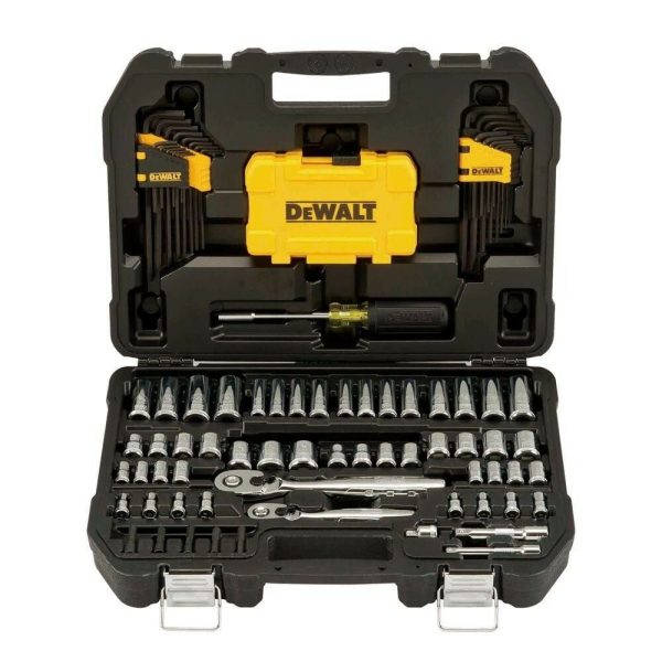 DEWALT DWMT73801 108-Piece Mechanics Tool Set (6pt 1/4" & 3/8" Drive) (SAE & Met