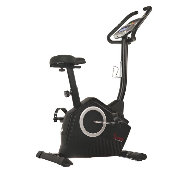 Sunny Health & Fitness Magnetic Upright Exercise Bike w/ LCD, Pulse Monitor, Stationary Cycling and Indoor Home Workouts SF-B2883 - Image 4