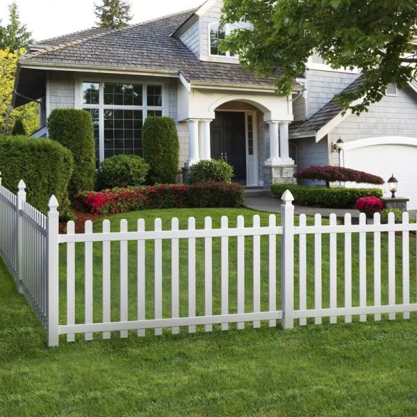 Veranda Glendale 4 ft. H x 8 ft. W White Vinyl Spaced Picket Unassembled Fence Panel with Dog Ear Pickets - Image 2