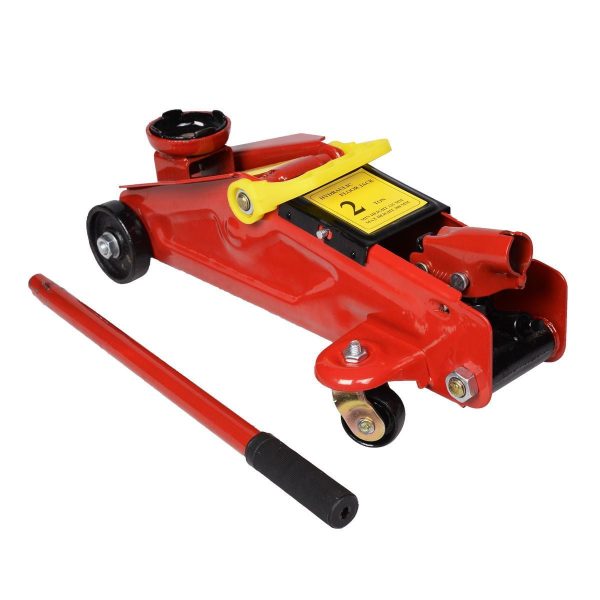 CB16448 Mini Red 2 Ton 4000 lbs Hydraulic Floor Jack Lift Tool on Wheels with Case, Red - Image 2