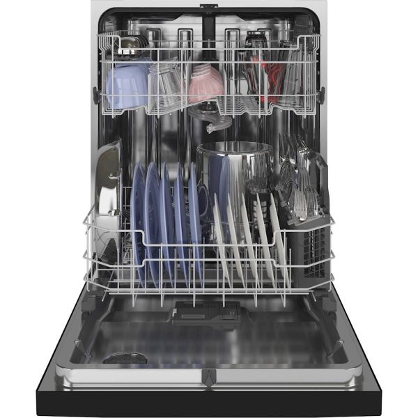 GE - Top Control Built-In Dishwasher with Stainless Steel Tub, 48dBA - Black - Image 3