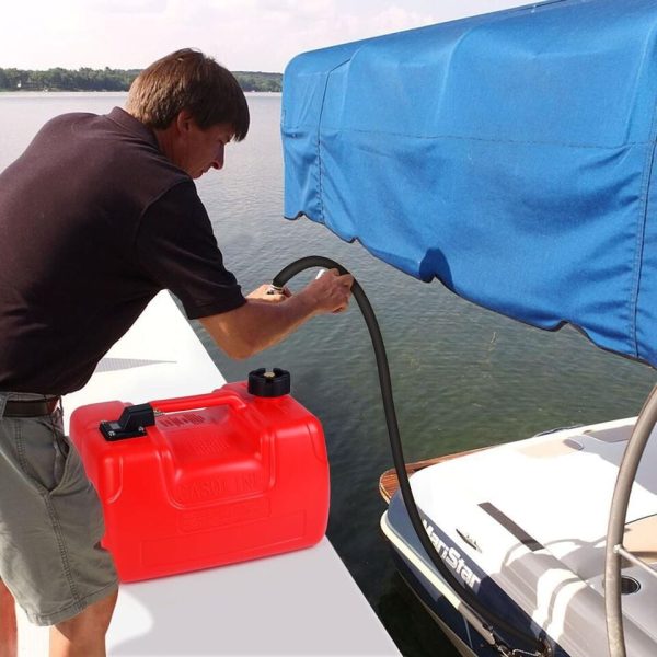 Portable Boat Marine Fuel Tank Outboard Motor w/ Line Hose Connector 3 Gallon 12L - Image 5