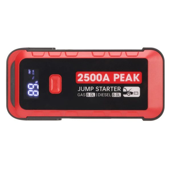 Car Battery Jump Starter 2500A 25800mAh USB Fast Charge LCD Display Portable Jump Starter for 12V Vehicle Camping - Image 2