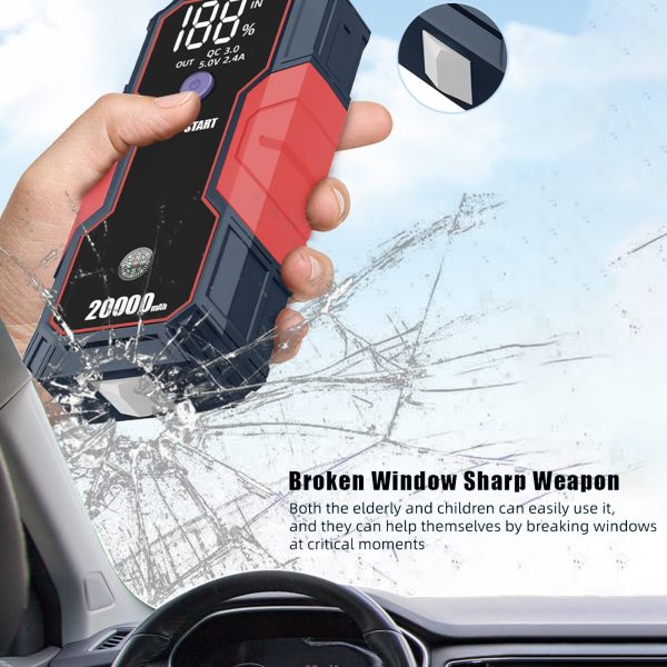 ammoon Portable Car Jump Starter, High Capacity 20000mAh, Quick Charge, Fast Wireless, Flashlight - Image 7