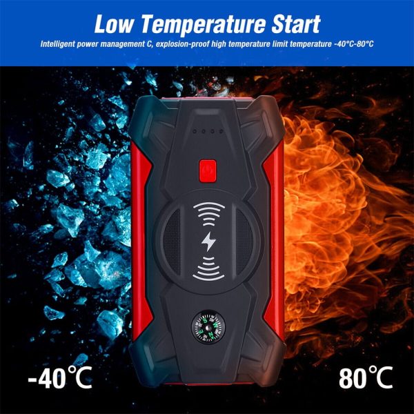 Xhy 39800mAh Car Jump Starter Portable Battery Pack Booster Jumper Box Emergency Start Wireless Charging Power Bank with LED Light - Image 2