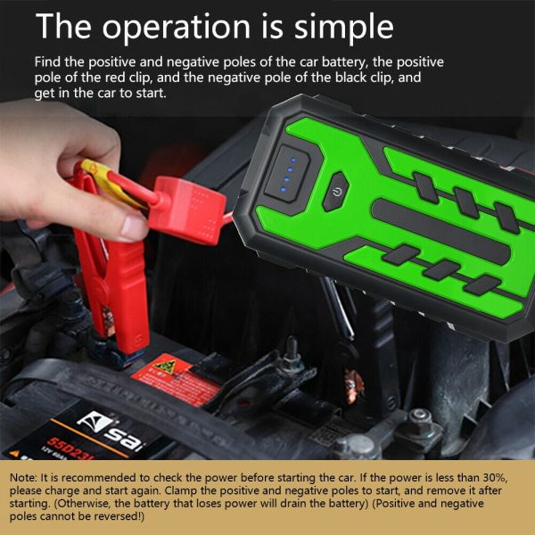 SOATUTO Car Jump Starter 28000mAh Car Jump Starter Box Battery Charger Pack Booster Portable Power Bank - Green - Image 3