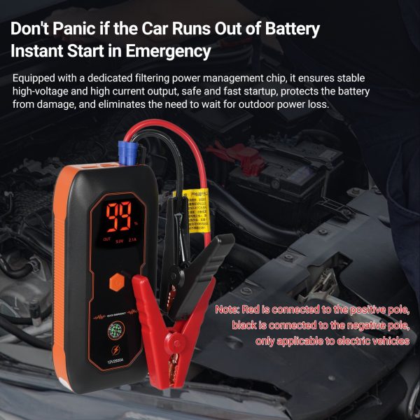 Lepmerk DN18 Car Jump Starter, 600A Peak Current 8000mAh, Portable Bank for Auto Battery Boosting in Emergency Situations - Image 6