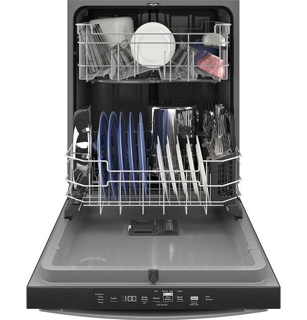 GE - Top Control Built In Dishwasher with Sanitize Cycle and Dry Boost, 52 dBA - Stainless steel - Image 2