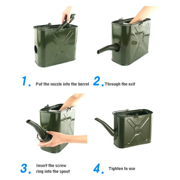 EUBUY 15L Metal Jerry Can with Handle for Water Petrol Oil Water - Image 2