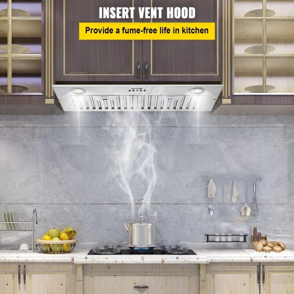 VEVOR Insert Range Hood 800CFM 3-Speed Inch Stainless Steel Built-in Kitchen Vent 30In - Image 2