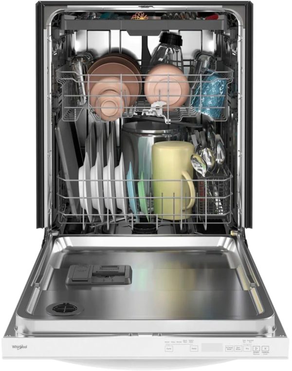 Whirlpool - 24" Top Control Built-In Dishwasher with Stainless Steel Tub, Large Capacity, 3rd Rack, 47 dBA - White - Image 5