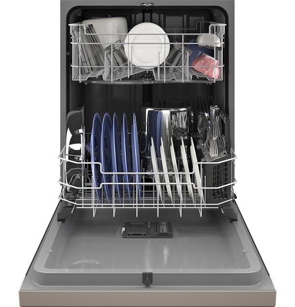 GE - Front Control Built-In Dishwasher, 52 dBA - Slate - Image 2