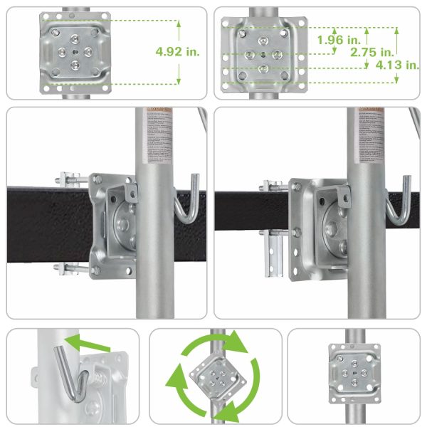 Weize Trailer Jack, Heavy Duty Swivel Boat Trailer Jack with Dual Wheels, 2000 lbs, 14" Lift - Image 3