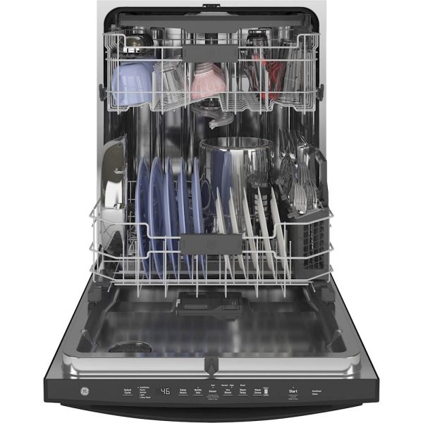 GE - Top Control Built-In Dishwasher with Stainless Steel Tub, 3rd Rack, 46dBA - Black - Image 4