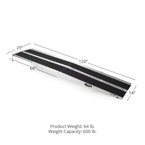 Titan Ramps 10' Multi-Fold Aluminum Wheelchair Ramp - 600 lb. Capacity - Image 2