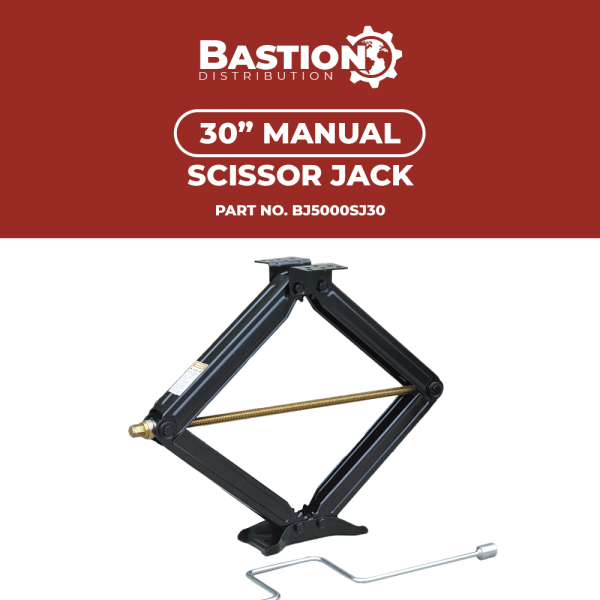 Bastion Distribution Two New 30" Scissor Jacks with Crank Handle | 5000lbs Capacity | 5-30” Height | BJ-5000MSJ30 - Image 2