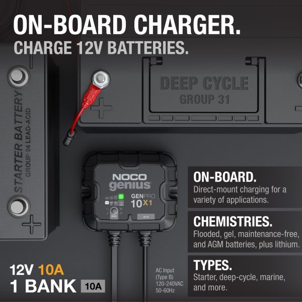 NOCO Genius GENPRO10X1 1-Bank 10A (10A/Bank) 12V Onboard Battery Charger - Image 2