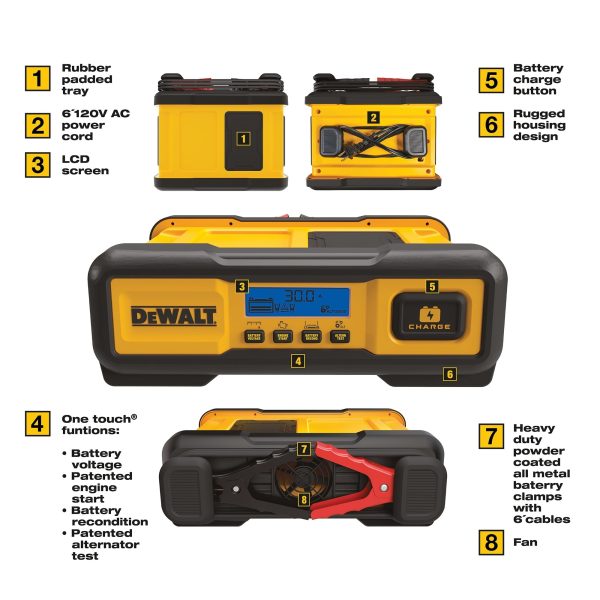 DEWALT DXAEC100 Professional 30-Amp Battery Charger and 3-Amp Maintainer with 100-Amp Engine Start - Image 2