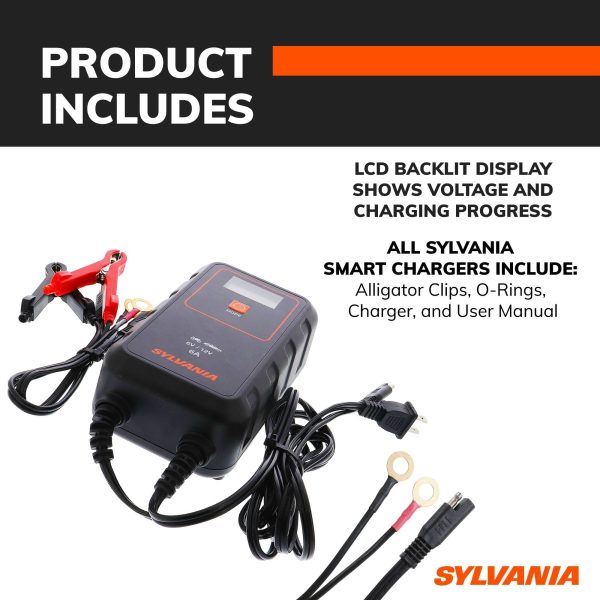 SYLVANIA - Smart Charger - Heavy-Duty, Portable Car Battery Charger - Make Charging Your Car Battery Easy - Use as Battery Maintainer & Charger - 6V or 12V Voltage Output - 6 AMP - Image 5