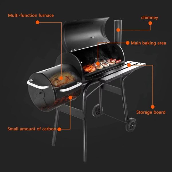 Vebreda Outdoor BBQ Grill Charcoal Barbecue Pit Patio Backyard Meat Cooker Smoker - Image 4