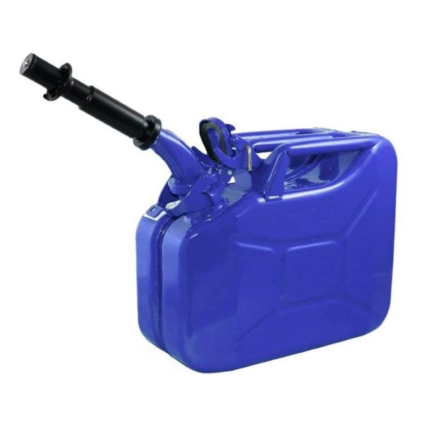 Wavian 3023 2.6 Gallon 9.8 Liter Steel Jerry Can with Spout, Blue