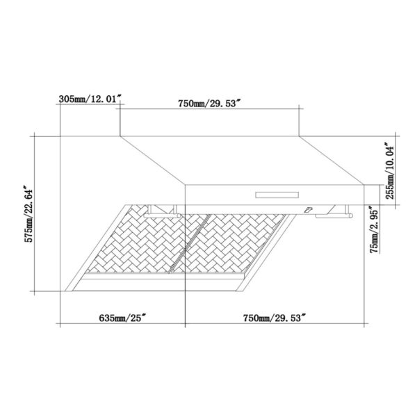 Savona - 30" Wall Mount Range Hood with Hybrid Filters & Back Splash - Image 3