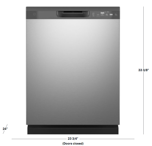 GE - Front Control Built-In Dishwasher with 55 dBA - Stainless steel - Image 3