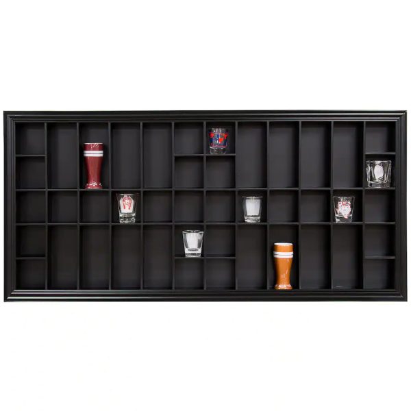 Gallery Solutions 35x16 Shot Glass Display Case， 44 Openings