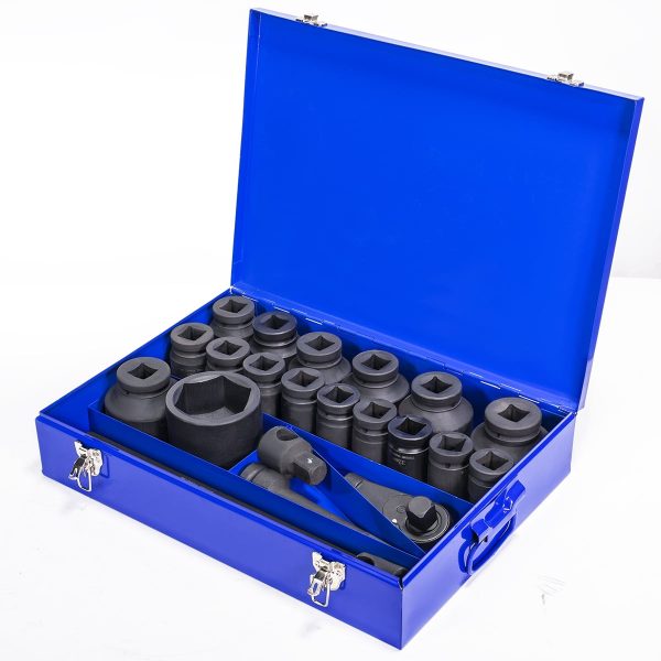 STARK USA 21Pcs 1" Drive Jumbo Extension Set 6 Point Impact Sockets Wrench Set with Case - Image 5