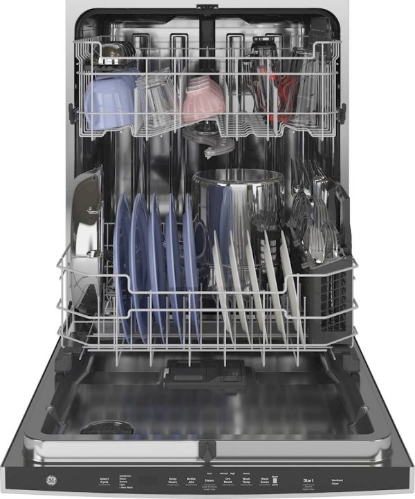 GE - Top Control Built-In Dishwasher with Stainless Steel Tub, Dry Boost, 48dBA - Stainless steel - Image 9