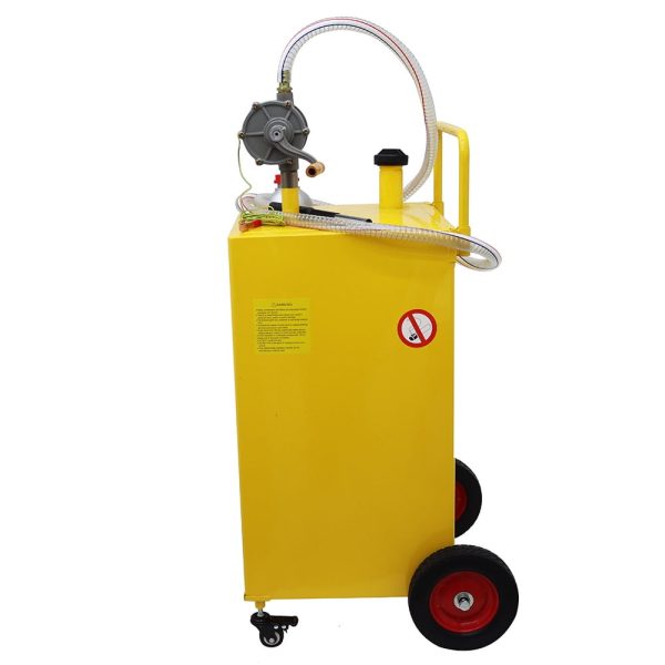 PreAsion 30 Gallon Portable Gas Caddy Fuel Storage Tank Oil Transfer Fuel Storage Tank 30 Gallon with Wheel - Image 3