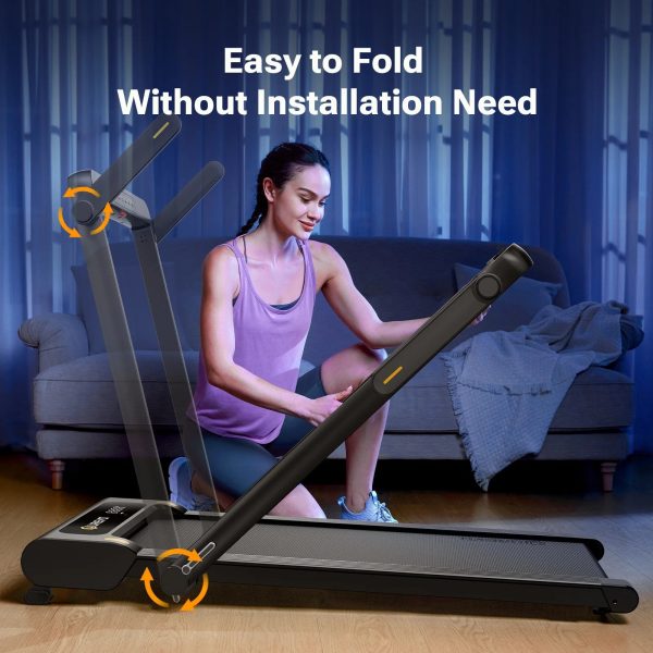 UREVO Folding Treadmill with 5% Incline, 2.5HP Under Desk Treadmill 265lbs Weight Capacity with Remote Control for Home Office Workouts - Image 3