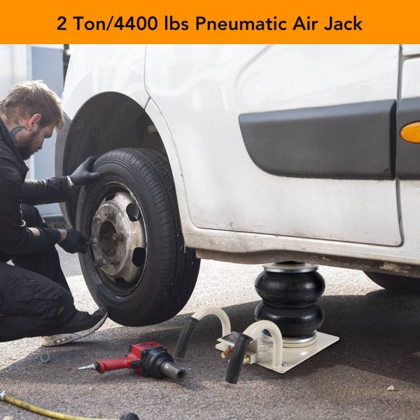 Air Jack, 3 Ton/6600 lbs Touble Bag Air Jack, 3-4S Lift Up to 11.8 Inch Fast LiftingJack for Cars with Portable Short Handle - Image 3